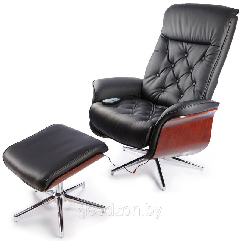 Массажные кресла Calviano TV-кресло Calviano 95 с пуфом (черное, массаж)