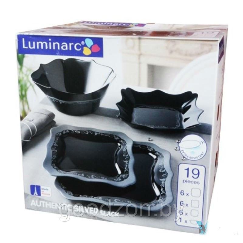 Набор столовый Luminarc AUTHENTIC Silver-Black 18 пр
