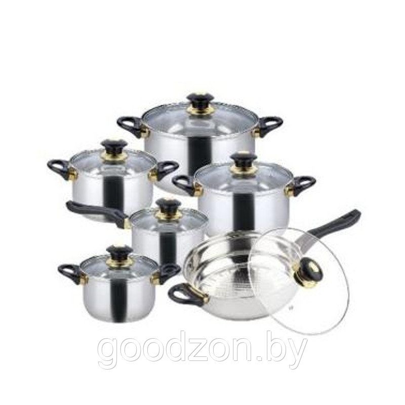 Набор посуды из нержавеющей стали на 12 предметов  KINGHoff  KH-4440