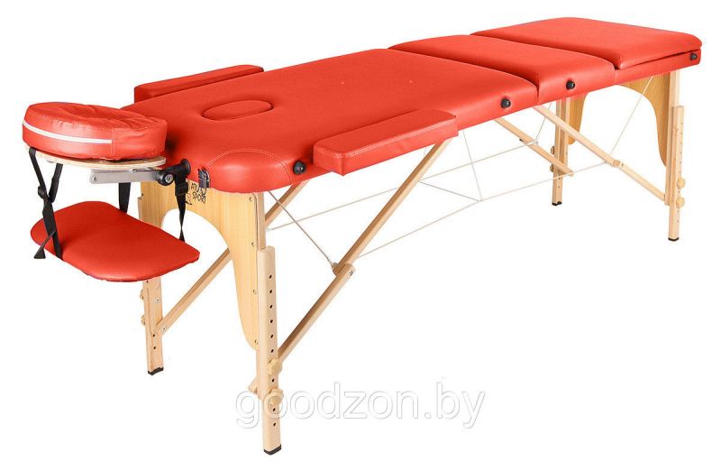 Массажный стол Atlas Sport, складной, 3-х секционный, деревянный, 60 см, оранжевый