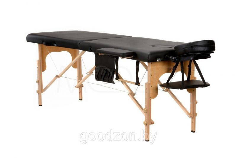 Массажный стол Atlas Sport складной 2-с деревянный 70 см черный