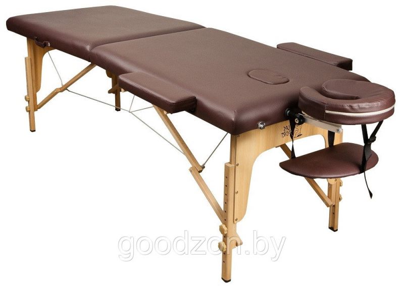Массажный стол Atlas Sport складной 2-х секционный деревянный 70 см темно-коричневый