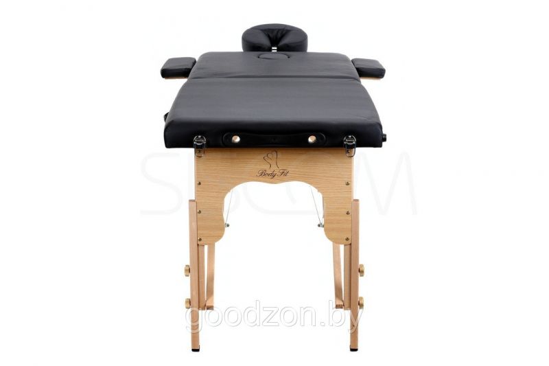 Массажный стол Atlas Sport складной 2-х, секционный, деревянный, 60 см, черный