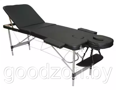 Массажный стол складной Atlas Sport алюминиевый 3-х секционный 60 см, черный