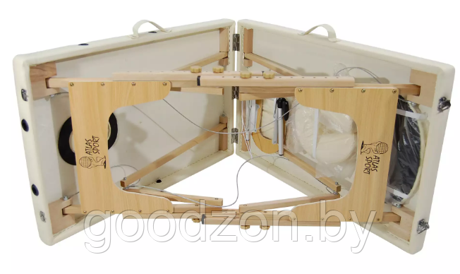 Массажный стол Atlas Sport 70 см складной 3-с деревянный, бежевый