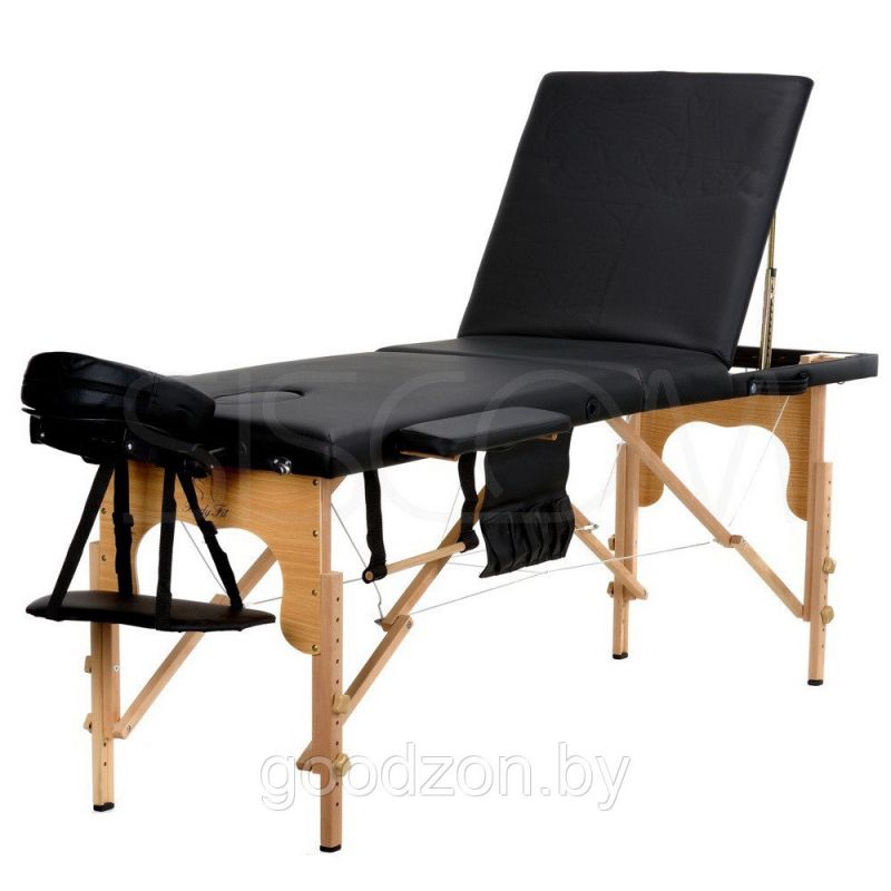 Массажный стол Atlas Sport, складной, 3-х секционный, деревянный, 60 см, чёрный