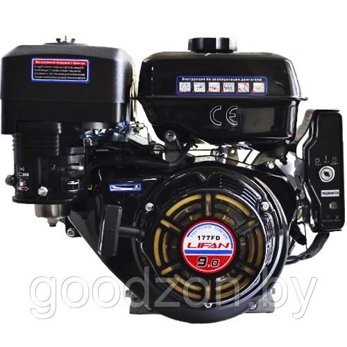 Двигатель бензиновый Lifan 177F-D (вал под шпонку 25 мм., электростартер, катушка 7 А, сетка 90х90, 9 л.с.)