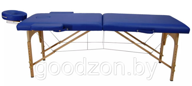 Массажный стол Atlas Sport складной 2-с деревянный 70 см синий